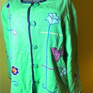 Vintage Alex Kim Embroidered Green Jacket